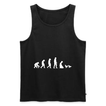 Chicken Evolution - Bauer Landwirt Hühner T-Shirt - Männer Premium Bio Tank Top - Schwarz - Vorne - AI Model Male 178 light (178cm)