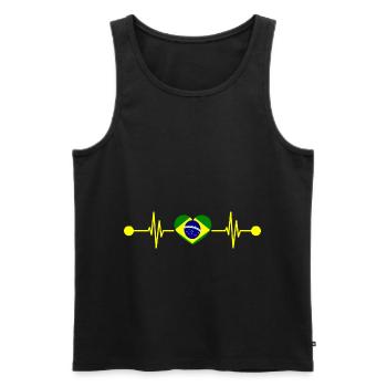 Herzschlag Brasilianer Brasilien - Männer Premium Bio Tank Top - Schwarz - Vorne - Michal (187cm)