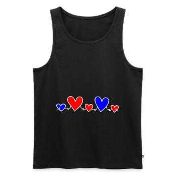 Family 3 Children Parents 1 Son 2 Daughters Heart - Men's Premium Organic Tank Top - black - Front - Michal (187cm)