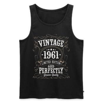 Naissance 1961 Légendes 1961 Vintage - Débardeur bio Premium Homme - noir - Devant - Michal (187cm)