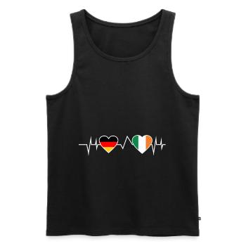 Germany Ireland Heartbeat - Men's Premium Organic Tank Top - black - Front - Michal (187cm)