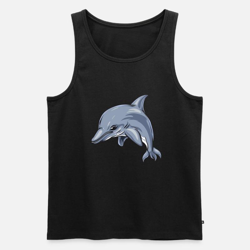 Delfin - Männer Premium Bio Tank Top - Schwarz