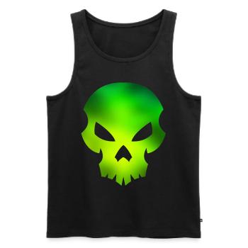 Skull green - Men's Premium Organic Tank Top - black - Front - AI Model Male 178 light (178cm)