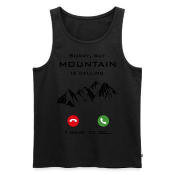 La montagne appelle - Débardeur bio Premium Homme - noir - Devant - Michal (187cm)