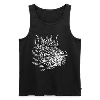 Indianer Native American Indian Federn Schmuck - Männer Premium Bio Tank Top - Schwarz - Vorne - Michal (187cm)