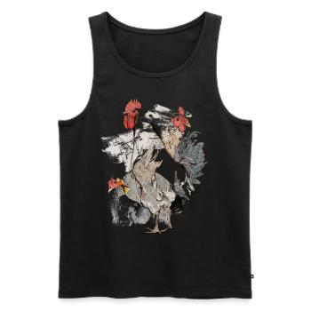 Hahn - Männer Premium Bio Tank Top - Schwarz - Vorne - AI Model Male 178 light (178cm)