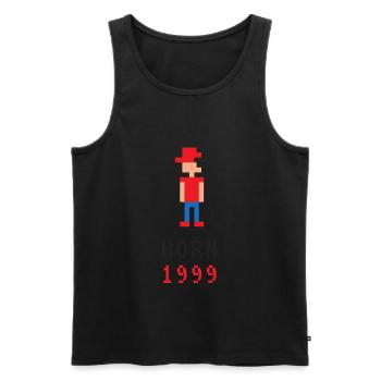 Born 1999 - Men's Premium Organic Tank Top - black - Front - Michal (187cm)