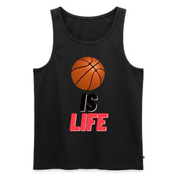 Basket IS LIFE - Men's Premium Organic Tank Top - black - Front - AI Model Male 178 light (178cm)