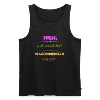 Jung gutaussehend Maschinenbau Student - Männer Premium Bio Tank Top - Schwarz - Vorne - Michal (187cm)