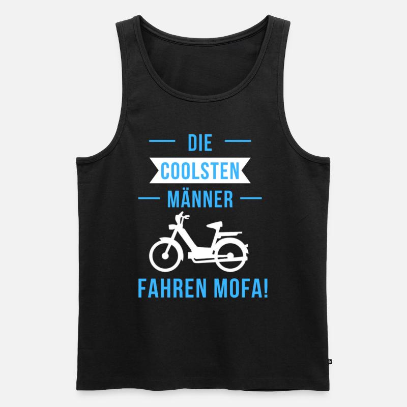 Die coolsten Männer fahren Mofa 80er oldtimer Mofa - Männer Premium Bio Tank Top - Schwarz