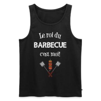 T-shirt le roi du barbecue c'est moi! cadeau - Débardeur bio Premium Homme - noir - Devant - Michal (187cm)