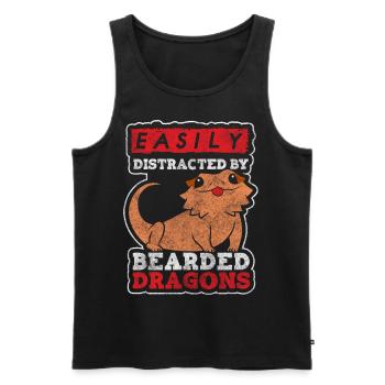 Lizard Lizard Lizard Lizard - Men's Premium Organic Tank Top - black - Front - AI Model Male 178 light (178cm)