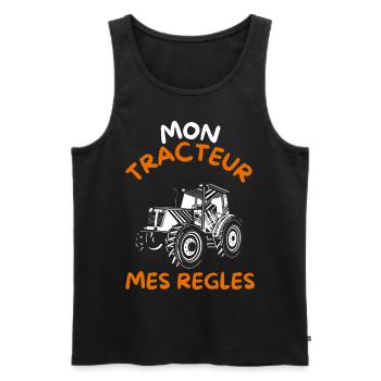 Mon tracteur mes regles cadeau - Débardeur bio Premium Homme - noir - Devant - Michal (187cm)