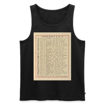 Baseball ABC 1885 Vintage Buch Illustration Nr.3 - Männer Premium Bio Tank Top - Schwarz - Vorne - AI Model Male 178 light (178cm)