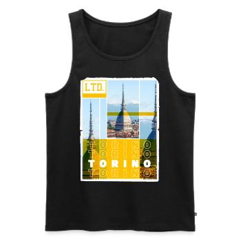 Turin Turin Turin Italie Ville Skyline Vacances Amour - Débardeur bio Premium Homme - noir - Devant - Michal (187cm)