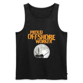 Proud Offshore Worker - Männer Premium Bio Tank Top - Schwarz - Vorne - AI Model Male 178 light (178cm)