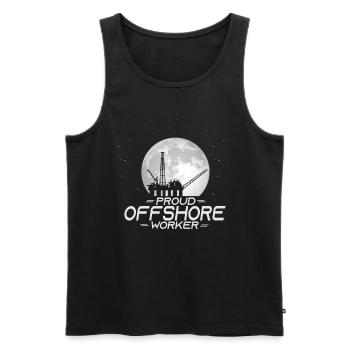 Proud Offshore Worker - Männer Premium Bio Tank Top - Schwarz - Vorne - AI Model Male 178 light (178cm)