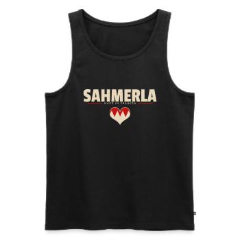 Sahmerla - Franken fränkisch fränggisch - Männer Premium Bio Tank Top - Schwarz - Vorne - AI Model Male 178 light (178cm)