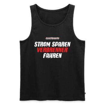 Strom sparen Verbrenner Benziner fahren Tuning Fun - Männer Premium Bio Tank Top - Schwarz - Vorne - AI Model Male 178 light (178cm)