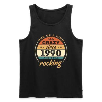 Unique en son genre totalement fou depuis 1990 Rocking - Débardeur bio Premium Homme - noir - Devant - AI Model Male 178 light (178cm)