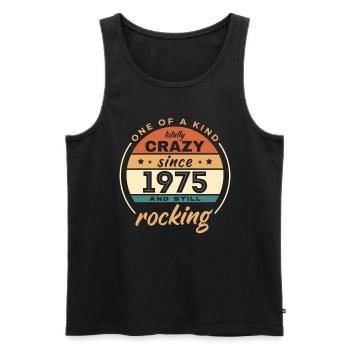One Of A Kind Totally Crazy Since 1975 Rocking - Männer Premium Bio Tank Top - Schwarz - Vorne - Michal (187cm)