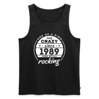 Unique en son genre totalement fou depuis 1989 Rocking - Débardeur bio Premium Homme - noir - Devant - Michal (187cm)