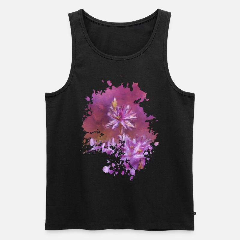Blume - Männer Premium Bio Tank Top - Schwarz