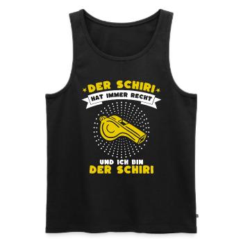 Der Schiedsrichter hat immer Recht - Männer Premium Bio Tank Top - Schwarz - Vorne - AI Model Male 178 light (178cm)