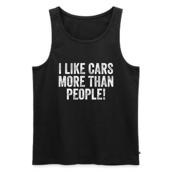 I Like Cars More Than People! - Men's Premium Organic Tank Top - black - Front - Michal (187cm)