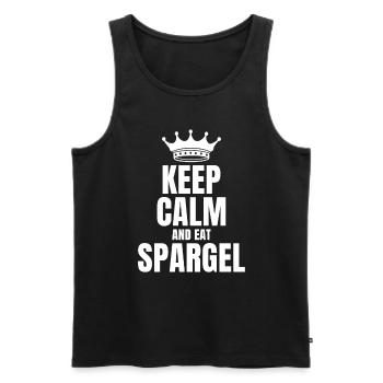 Keep Calm And Eat Spargel Vegan Gemüse - Männer Premium Bio Tank Top - Schwarz - Vorne - AI Model Male 178 light (178cm)