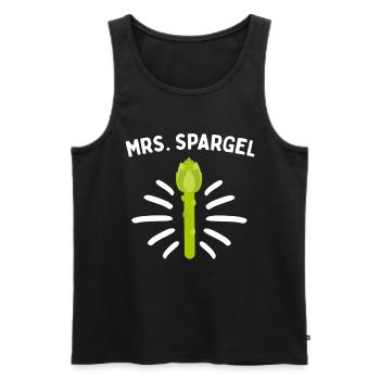 Mrs. Spargel Spargelflüsterin Vegan Gemüse - Männer Premium Bio Tank Top - Schwarz - Vorne - AI Model Male 178 light (178cm)