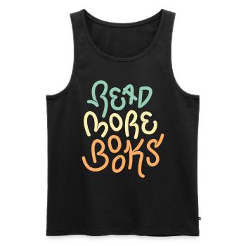 Read more books - Men's Premium Organic Tank Top - black - Front - AI Model Male 178 light (178cm)