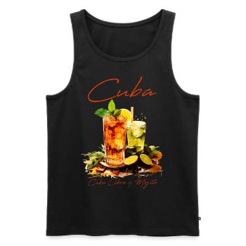 Cuba Mojito und Cuba Libre - Männer Premium Bio Tank Top - Schwarz - Vorne - AI Model Male 178 light (178cm)