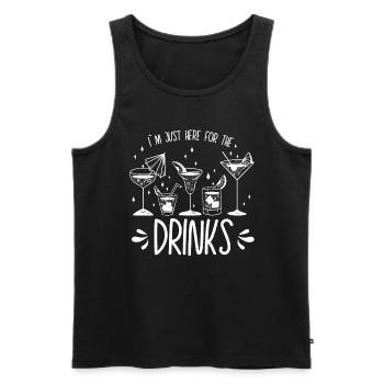 Je suis juste là pour boire un verre - Party Alcohol - Débardeur bio Premium Homme - noir - Devant - Michal (187cm)