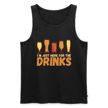 Je suis juste là pour boire un verre - Party Alcohol - Débardeur bio Premium Homme - noir - Devant - Michal (187cm)
