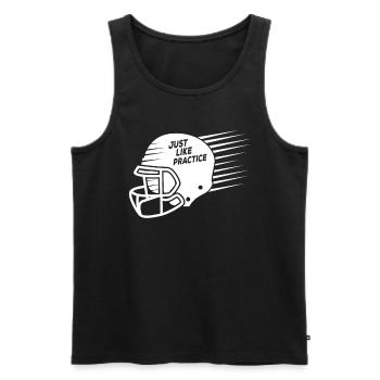 Just Like Practice American Football - Männer Premium Bio Tank Top - Schwarz - Vorne - AI Model Male 178 light (178cm)