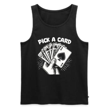 Choisissez une carte - cadeau magique pour les magiciens - Débardeur bio Premium Homme - noir - Devant - Michal (187cm)