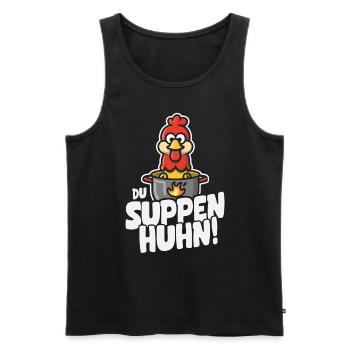 Suppen Huhn Suppenhuhn Gockel Eintopf Geschenk - Männer Premium Bio Tank Top - Schwarz - Vorne - Michal (187cm)