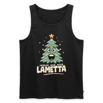 Früher war mehr Lametta - Männer Premium Bio Tank Top - Schwarz - Vorne - AI Model Male 178 light (178cm)