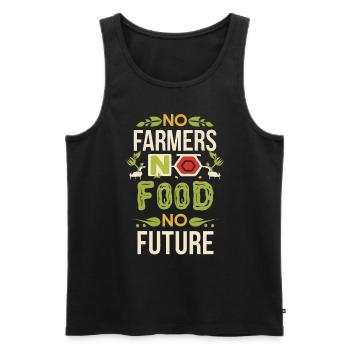 Pas d’agriculteurs, pas de nourriture, pas d’avenir, d’agriculteur, d’agriculteur - Débardeur bio Premium Homme - noir - Devant - AI Model Male 178 light (178cm)