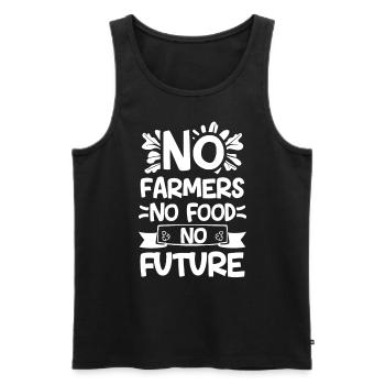 Pas d’agriculteurs, pas de nourriture, pas d’avenir, d’agriculteur, d’agriculteur - Débardeur bio Premium Homme - noir - Devant - AI Model Male 178 light (178cm)