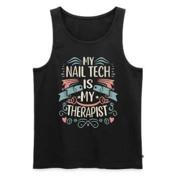 My Tech Nail Is My Therapist Nail Art - Men's Premium Organic Tank Top - black - Front - AI Model Male 178 light (178cm)