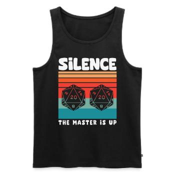 Silence! The Master Is Up D20 Würfel - Männer Premium Bio Tank Top - Schwarz - Vorne - Michal (187cm)
