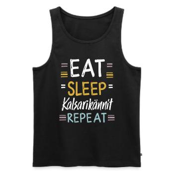 Eat Sleep Kalsarikännit Repeat Finnland Unterhose - Männer Premium Bio Tank Top - Schwarz - Vorne - AI Model Male 178 light (178cm)