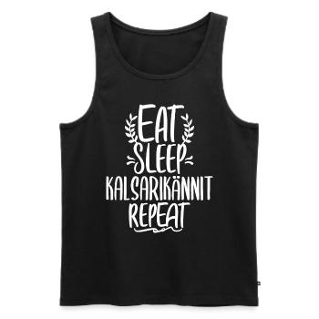 Eat Sleep Kalsarikännit Repeat Finnland Unterhose - Männer Premium Bio Tank Top - Schwarz - Vorne - AI Model Male 178 light (178cm)