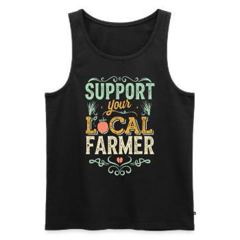 Support Your Local Farmer Bauer Landwirt - Men's Premium Organic Tank Top - black - Front - AI Model Male 178 light (178cm)