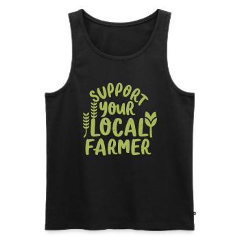 Support Your Local Farmer Bauer Landwirt - Männer Premium Bio Tank Top - Schwarz - Vorne - AI Model Male 178 light (178cm)