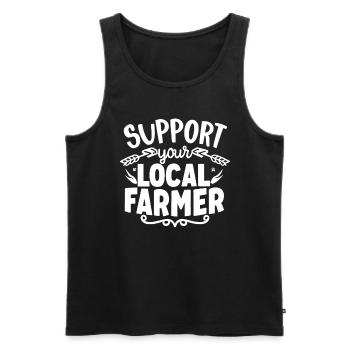 Support Your Local Farmer Bauer Landwirt - Männer Premium Bio Tank Top - Schwarz - Vorne - AI Model Male 178 light (178cm)