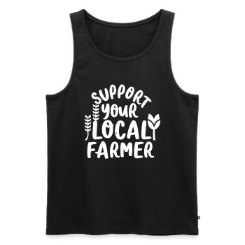 Support Your Local Farmer Bauer Landwirt - Männer Premium Bio Tank Top - Schwarz - Vorne - AI Model Male 178 light (178cm)