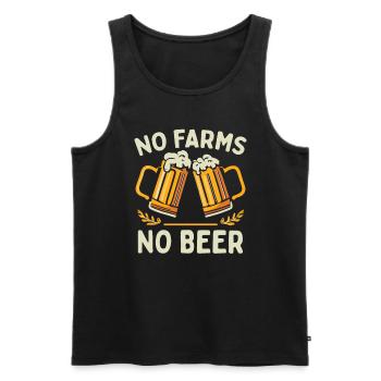 No Farms No Beer Farmers Demo Protest Farmer - Men's Premium Organic Tank Top - black - Front - AI Model Male 178 light (178cm)